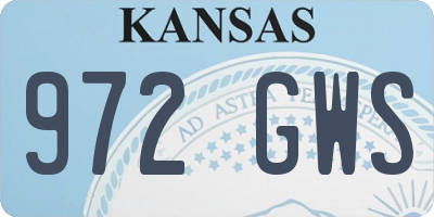 KS license plate 972GWS