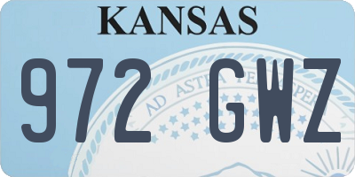 KS license plate 972GWZ