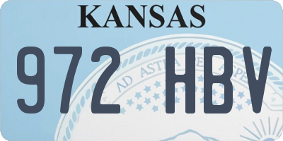 KS license plate 972HBV
