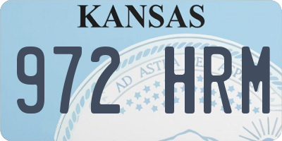 KS license plate 972HRM