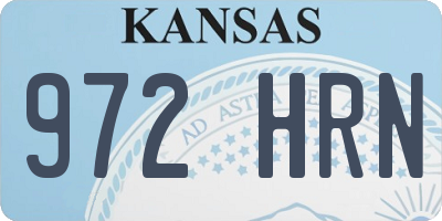 KS license plate 972HRN