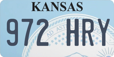 KS license plate 972HRY