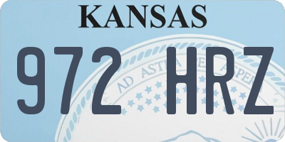 KS license plate 972HRZ