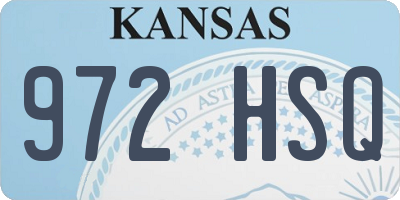 KS license plate 972HSQ
