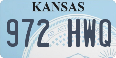 KS license plate 972HWQ