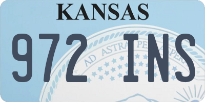 KS license plate 972INS