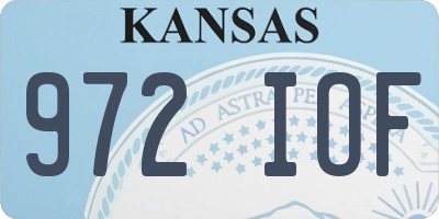 KS license plate 972IOF
