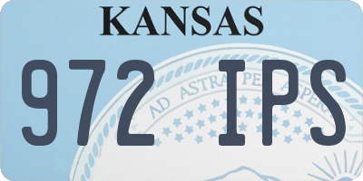 KS license plate 972IPS