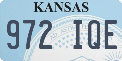 KS license plate 972IQE