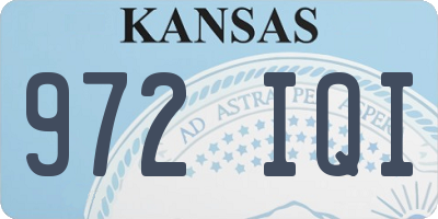 KS license plate 972IQI