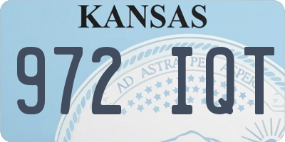 KS license plate 972IQT