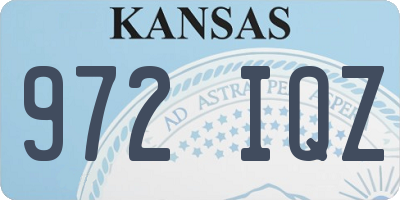 KS license plate 972IQZ
