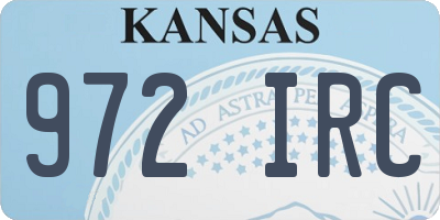 KS license plate 972IRC
