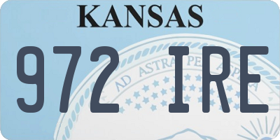 KS license plate 972IRE