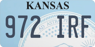 KS license plate 972IRF