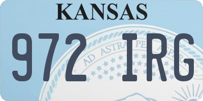 KS license plate 972IRG