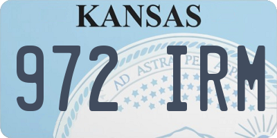 KS license plate 972IRM
