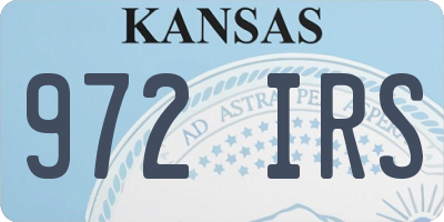 KS license plate 972IRS