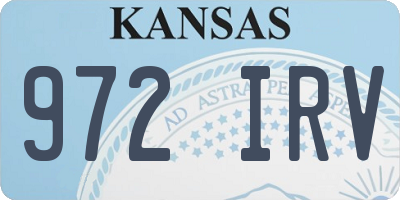 KS license plate 972IRV