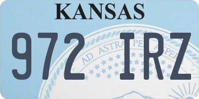 KS license plate 972IRZ
