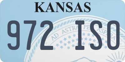 KS license plate 972ISO