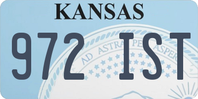 KS license plate 972IST