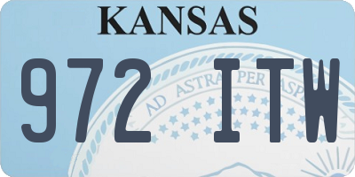 KS license plate 972ITW
