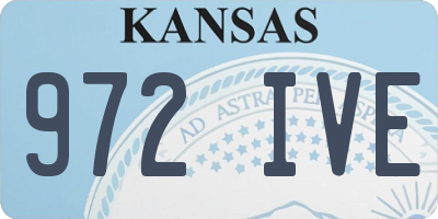 KS license plate 972IVE