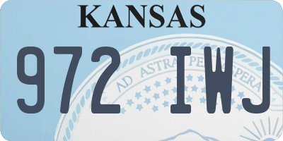 KS license plate 972IWJ