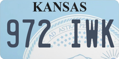 KS license plate 972IWK