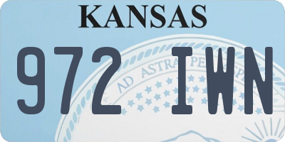 KS license plate 972IWN