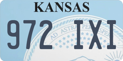 KS license plate 972IXI