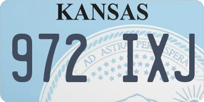 KS license plate 972IXJ