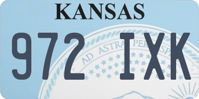 KS license plate 972IXK