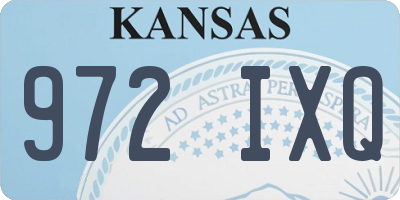 KS license plate 972IXQ