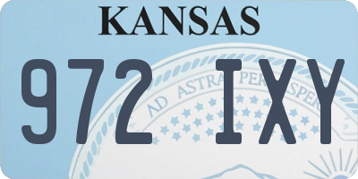 KS license plate 972IXY