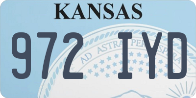 KS license plate 972IYD