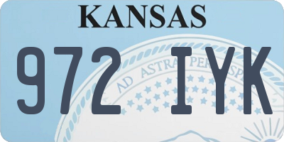 KS license plate 972IYK