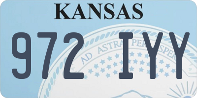 KS license plate 972IYY