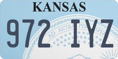 KS license plate 972IYZ