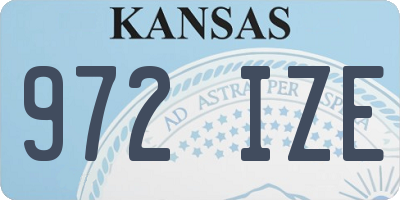 KS license plate 972IZE