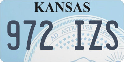 KS license plate 972IZS