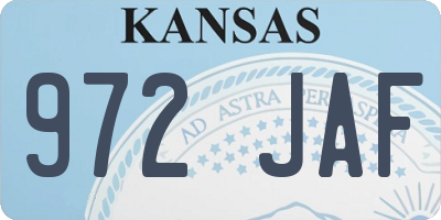 KS license plate 972JAF