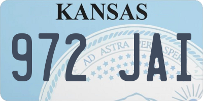 KS license plate 972JAI