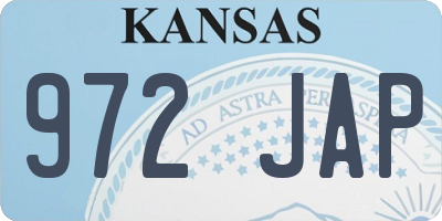 KS license plate 972JAP