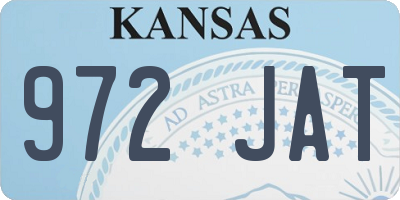 KS license plate 972JAT