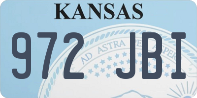 KS license plate 972JBI