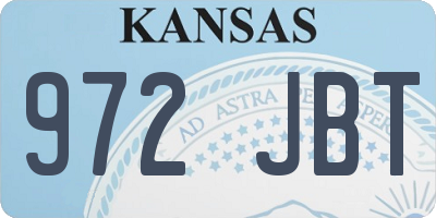 KS license plate 972JBT