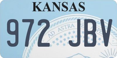 KS license plate 972JBV