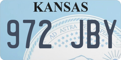 KS license plate 972JBY